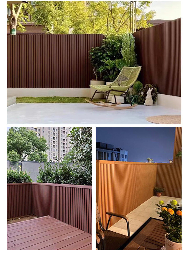 Exterior plastic wood pluted panel WPC fence panel outdoor wall panel