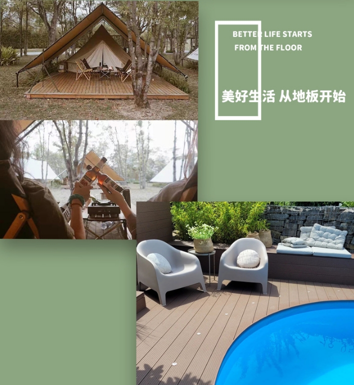 Outdoor WPC decking wood plastic flooring factory