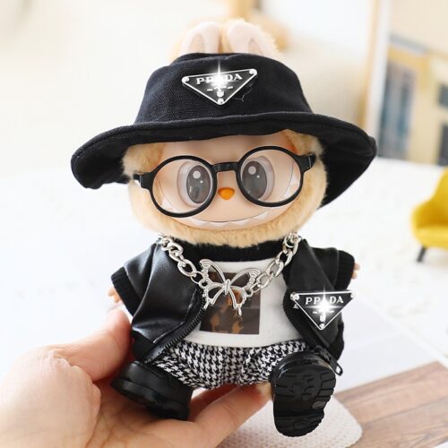 Labubu box set blackpink labubu collections leather jacket hat skirt shoes