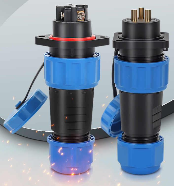 Aviation plug and socket male and female docking welding screw wiring welding waterproof connector 2345 core outdoor connector 