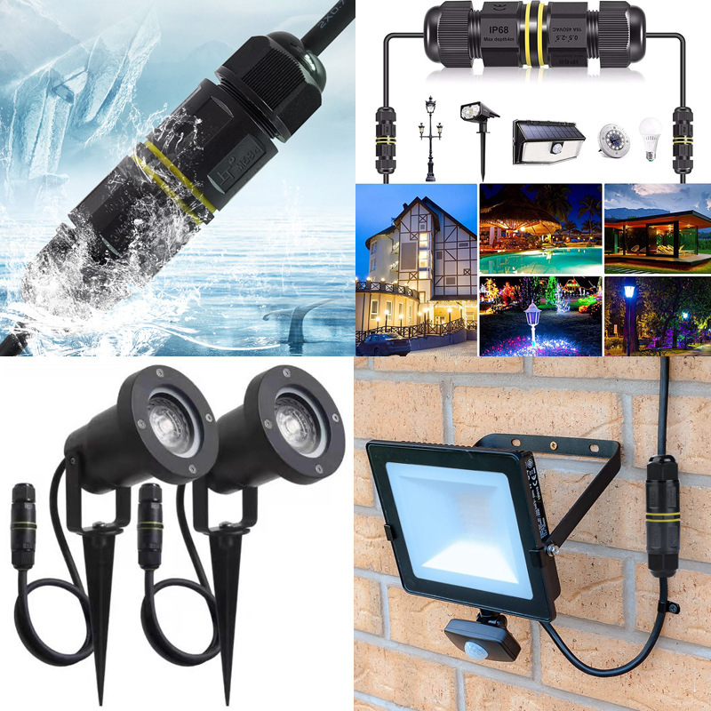 M16 waterproof connector M682 docking 2-core3-core solar light screw connector 