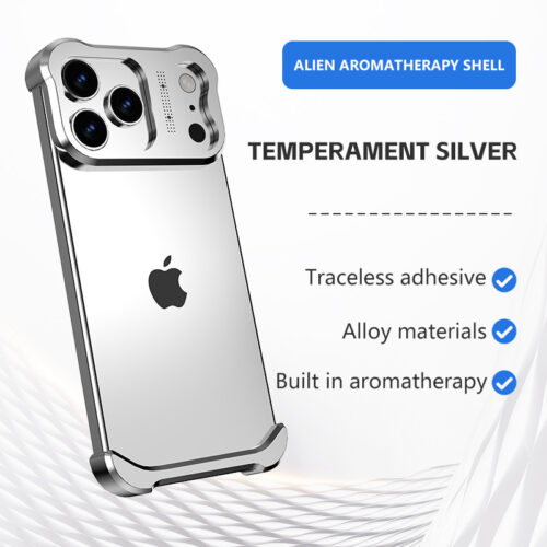 Apple 17Promax shaped metal minimalist phone case with lens ring iPhone 17Pr aromatherapy case